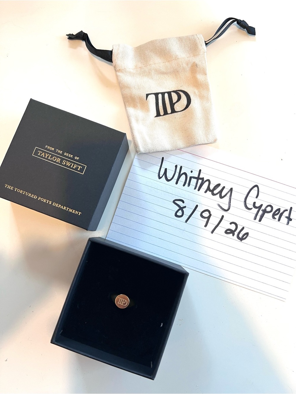 Official Taylor Swift TTPD Ring Size 10